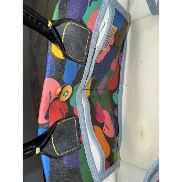 NWOT Vintage Dooney & Bourke Wonder Ducks Black Handbag Satchel Crossbody CLEAN - Picture 10 of 13